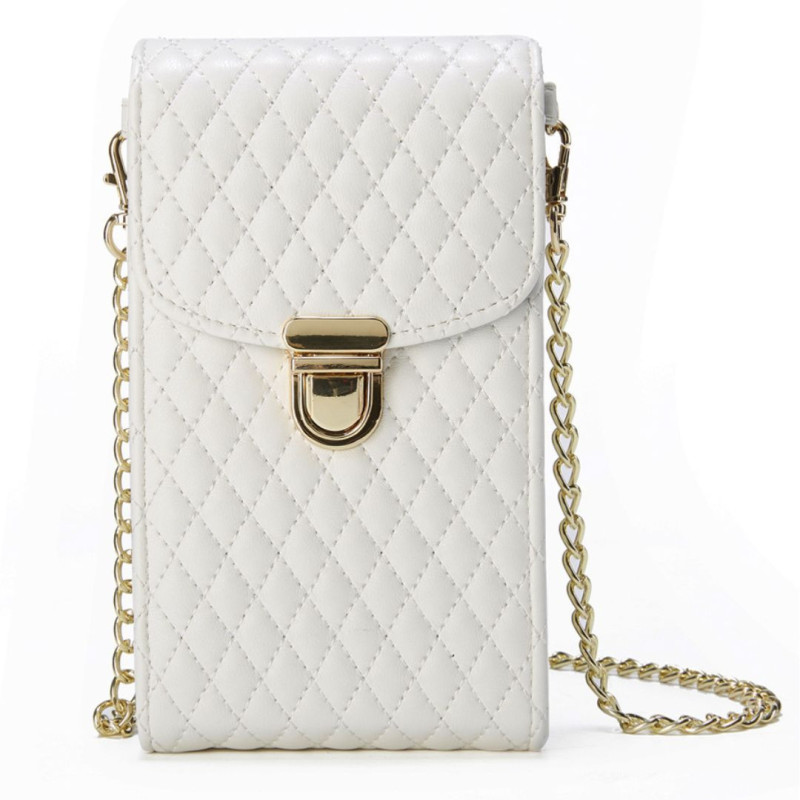 Sac de Téléphone Portable avec Ceinture et Fermoirs Dorés - Blanc — ECO · Smarty Paris 18e